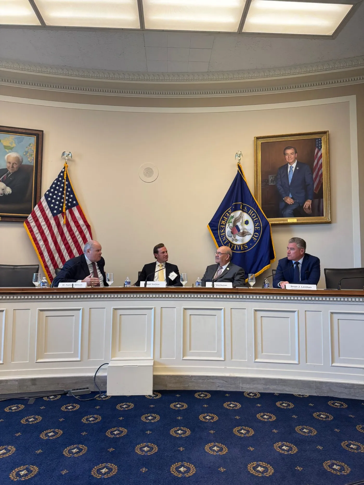 Matt Vuckov, second from left, speaking on a four-person Capitol Hill panel.