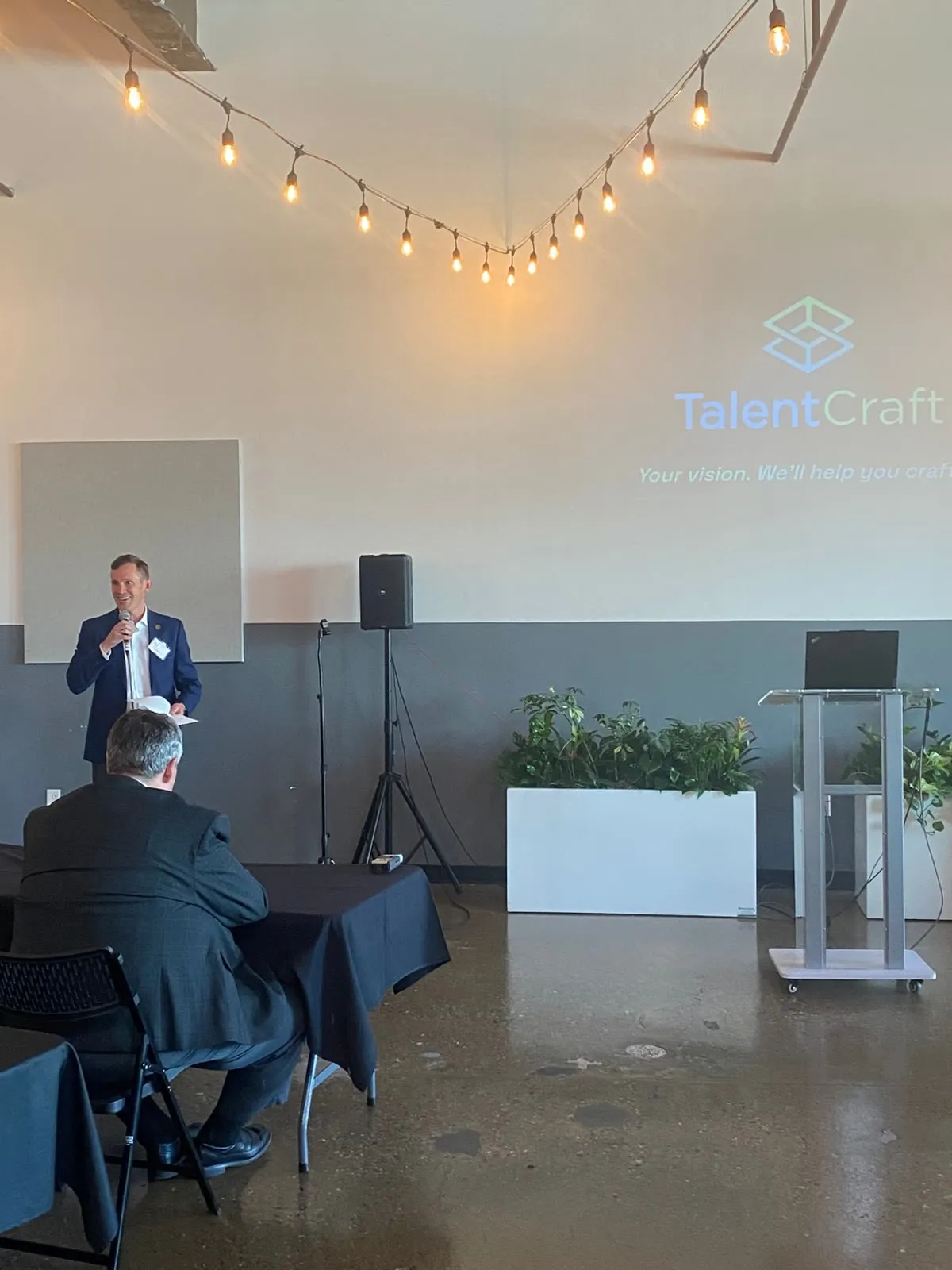 Matt Vuckov speaking at a TalentCraft-hosted workforce forum.